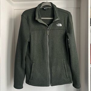 The Northface Magy zip up sweater Large olive military green w pockets Gorpcore